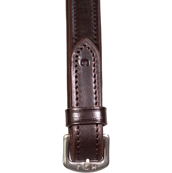 Henry James Saddlery Small Pimple Hybrid Rubber Reins with Leather Stoppers RR6 - Havana Brown